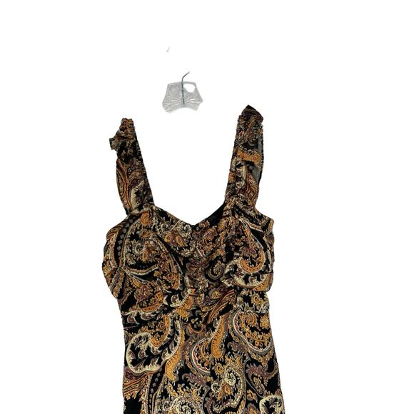 House of Harlow Revolve Gold Black Paisley Night Out Samaya Jumpsuit Size XS - Picture 4 of 15